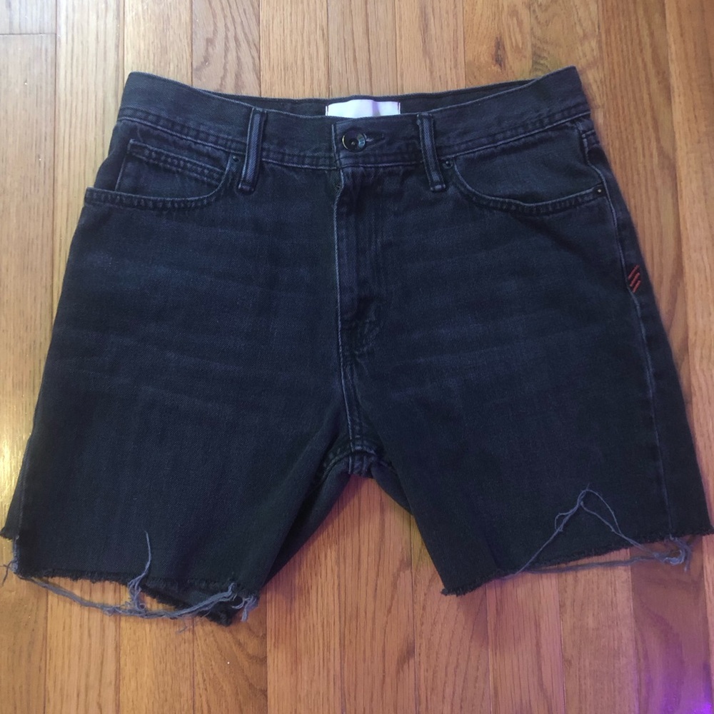 Black cutoff shorts
